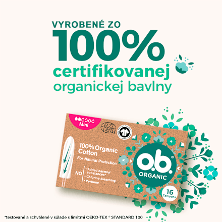 100 % Organic Cotton tampóny Mini o.b.