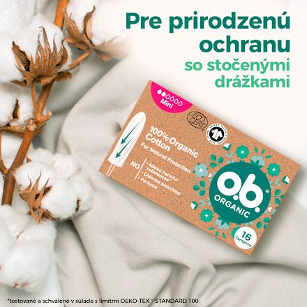 100 % Organic Cotton tampóny Mini o.b.
