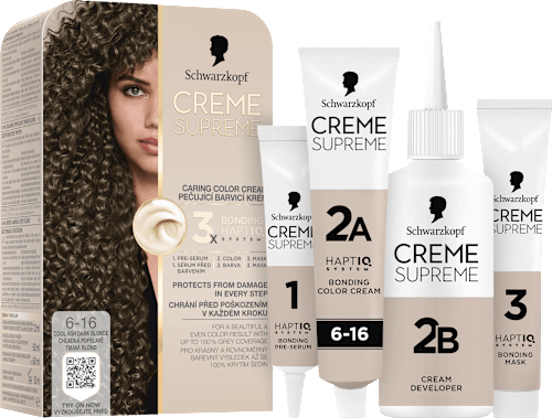 barva na vlasy Creme Supreme 6-16 Chladná popelavě tmavá blond Schwarzkopf CREME SUPREME