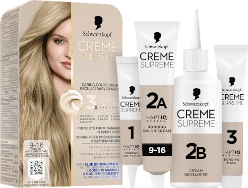 barva na vlasy Creme Supreme 9-16 Chladná popelavá velmi světlá blond Schwarzkopf CREME SUPREME