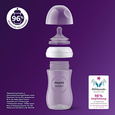 Babyflasche Natural Response weiß, ab dem 6. Monat, 330 ml  PHILIPS AVENT
