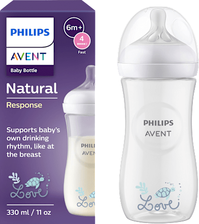 Babyflasche Natural Response weiß, ab dem 6. Monat, 330 ml  PHILIPS AVENT