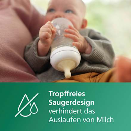 Babyflasche aus Glas Natural Response weiß, ab dem 3. Monat, 240ml PHILIPS AVENT
