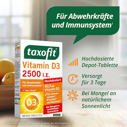 Vitamin D3 2500 I.E. Tabletten 50 St taxofit