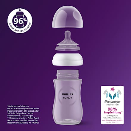 Babyflasche Natural Response weiß/Giraffe, ab dem 3. Monat, 260 ml PHILIPS AVENT