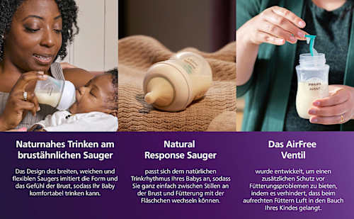 Babyflasche Natural Response AirFreeVentil, von Geburt an, 125ml  PHILIPS AVENT