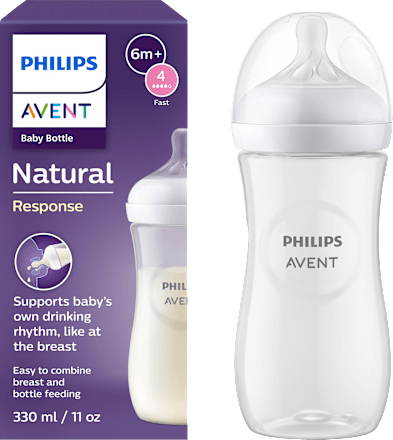 Babyflasche Natural Response weiß, ab dem 6. Monat, 330ml  PHILIPS AVENT