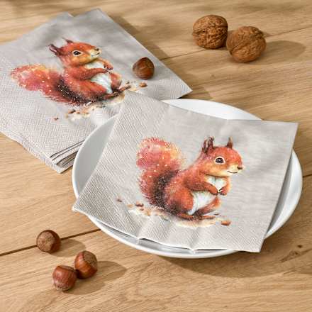 Servietten "Eichhörnchen" (33x33 cm) BOLTZE