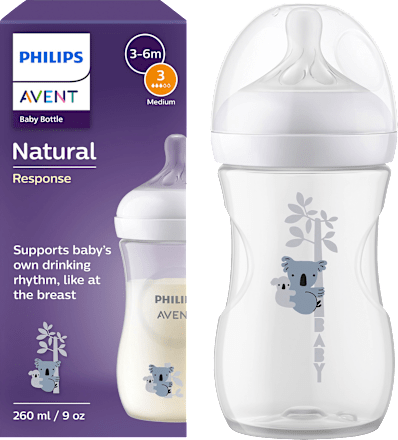 Babyflasche Natural Response weiß/Koala, ab dem 3. Monat, 260ml PHILIPS AVENT