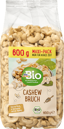 bio ořechy kešu, jádra nepražená lámaná Maxi Pack dmBio