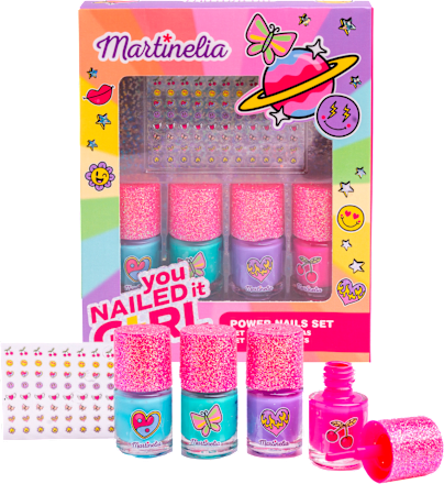 sada laků a samolepek na nehty Super Girl Martinelia