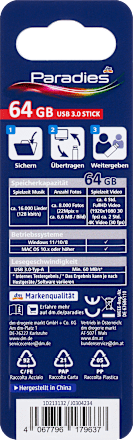 USB-Stick 3.0 mit Quadrat-Motiv sortiert  Paradies