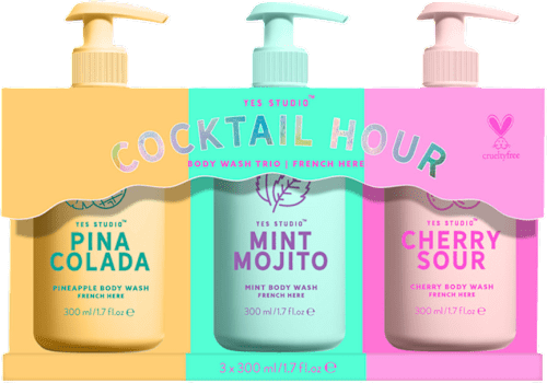 Set regalo Cocktail Hour con tre bagnodoccia YES STUDIO