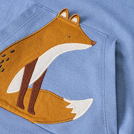 Sweatshirt mit Fuchs-Applikation & Kapuze, blau, Gr. 98 ALANA
