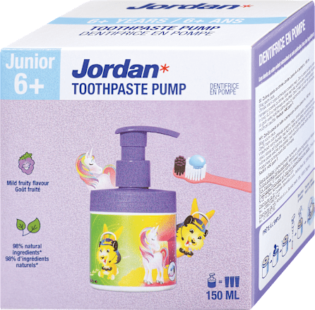 Detská zubná pasta v pumpičke Junior 6-12 rokov Jordan