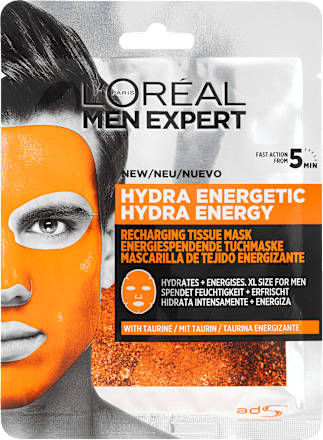 Povzbudzujúca textliná pleťová maska Hydra Energetic L'ORÉAL PARiS MEN EXPERT