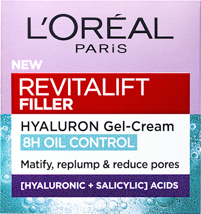 Denný pleťový gél-krém Revitalift Filler Hyaluron 8h Oil Control L'ORÉAL PARiS REVITALIFT