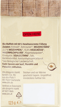 Waffel Würfel Haselnuss dmBio