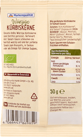 Würzige Kürbiskerne dmBio