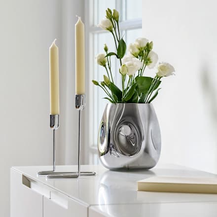 Vase aus Glas, chrom (16x17cm)  dm home