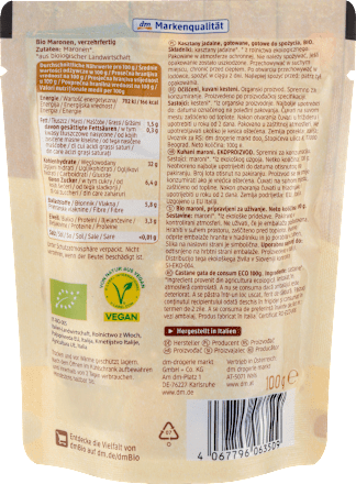 Marroni cotti BIO dmBio