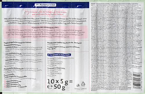 Poslastice za mace - štapići za grickanje mix (10kom x 5g) DEIN BESTES