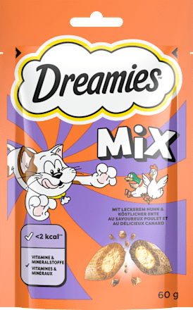 Katzensnacks mit leckerem Huhn & köstlicher Ente Dreamies