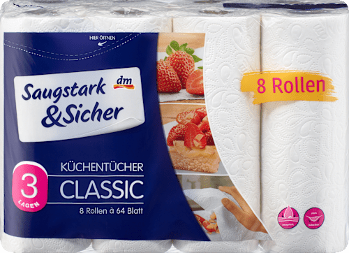 Kuchynské utierky Classic 8x64 Saugstark&Sicher
