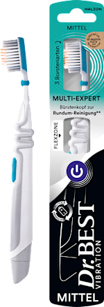 Zahnbürste mit Batterie Vibration Multi Expert mittel Dr. Best