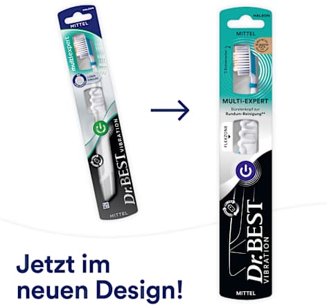 Zahnbürste mit Batterie Vibration Multi Expert mittel Dr. Best