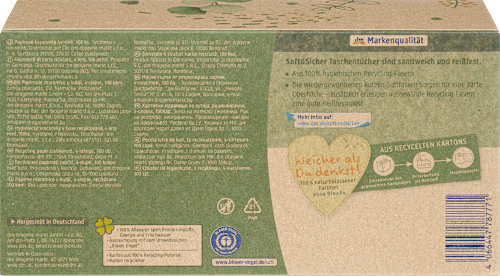 Taschentücher Box Recycling 4-lagig Soft&Sicher