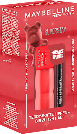 Lippenstift Super Stay Teddy Tint 35 July Forever & Gratis Lipliner Color Sensational 56 Almond Rose MAYBELLINE NEW YORK