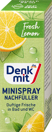 Odświeżacz powietrza w mini-sprayu Fresh Lemon, zapas Denkmit
