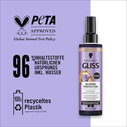 Sprüh-Conditioner Express-Purple Blonde Perfector Schwarzkopf GLISS