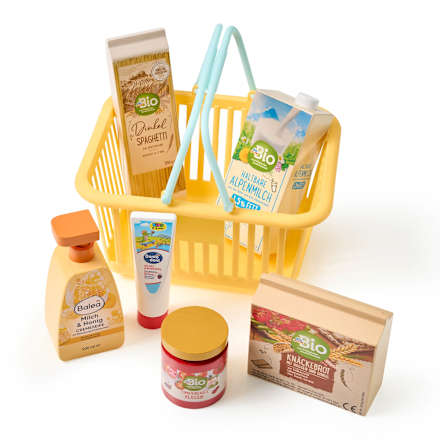 Spielzeug-Set Kaufmannsladen aus Holz, mehrfarbig 7tlg dm home