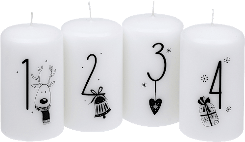 Stumpenkerze "Weihnachtszahlen" Steinhart KERZEN