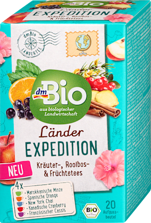 bio čajová směs pěti druhů čajů Länder Expedition dmBio