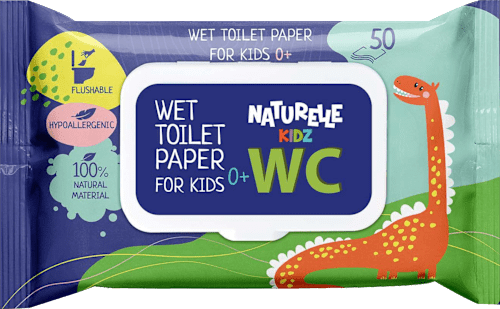 Hârtie igienică umedă pentru copii naturel