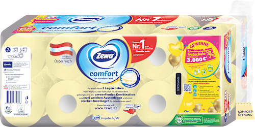 Toilettenpapier gelb comfort 3-lagig XXL-Pack Zewa