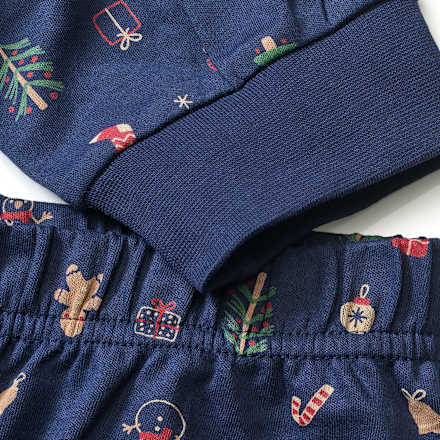 Schlafanzug mit Weihnachts-Muster, blau, Gr. 122/128 ALANA
