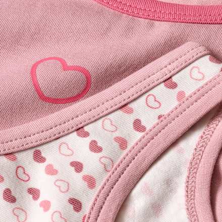 Unterhemden mit Herz-Muster, rosa + weiß, Gr. 122/128 ALANA