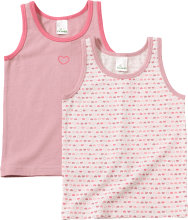 Unterhemden mit Herz-Muster, rosa + weiß, Gr. 110/116 ALANA