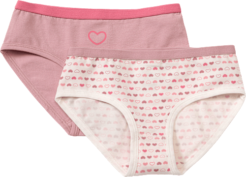 Slips mit Herz-Muster, rosa + weiß, Gr. 110/116 ALANA