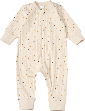 Schlafanzug mit Ajour-Struktur & Blumen-Muster, beige, Gr. 62/68 ALANA