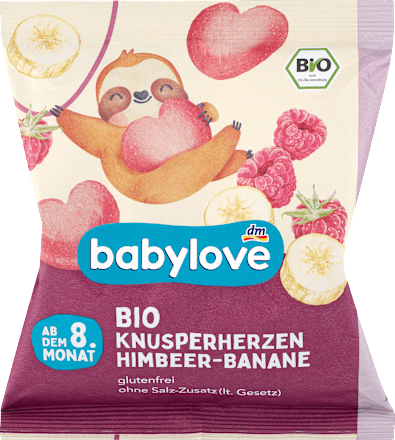 Babysnack Knusperherzen Himbeer-Banane ab dem 8. Monat babylove