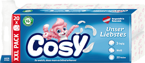 Toilettenpapier weiß Mega Pack 3-lagig Cosy