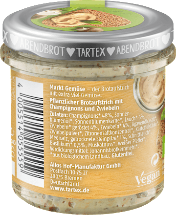 Brotaufstrich, Champignon Zwiebel Tartex