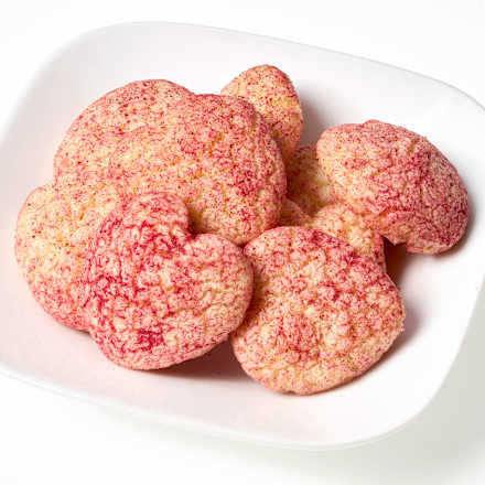 Chrupeczki w kształcie serca o smaku bananowo-malinowym  babylove