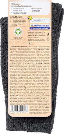 Socken mit Zopf-Muster und Wolle grau Gr. 39-42 Fascino