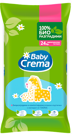 Влажни кърпички с екстракт от лайка и пантенол Baby Crema